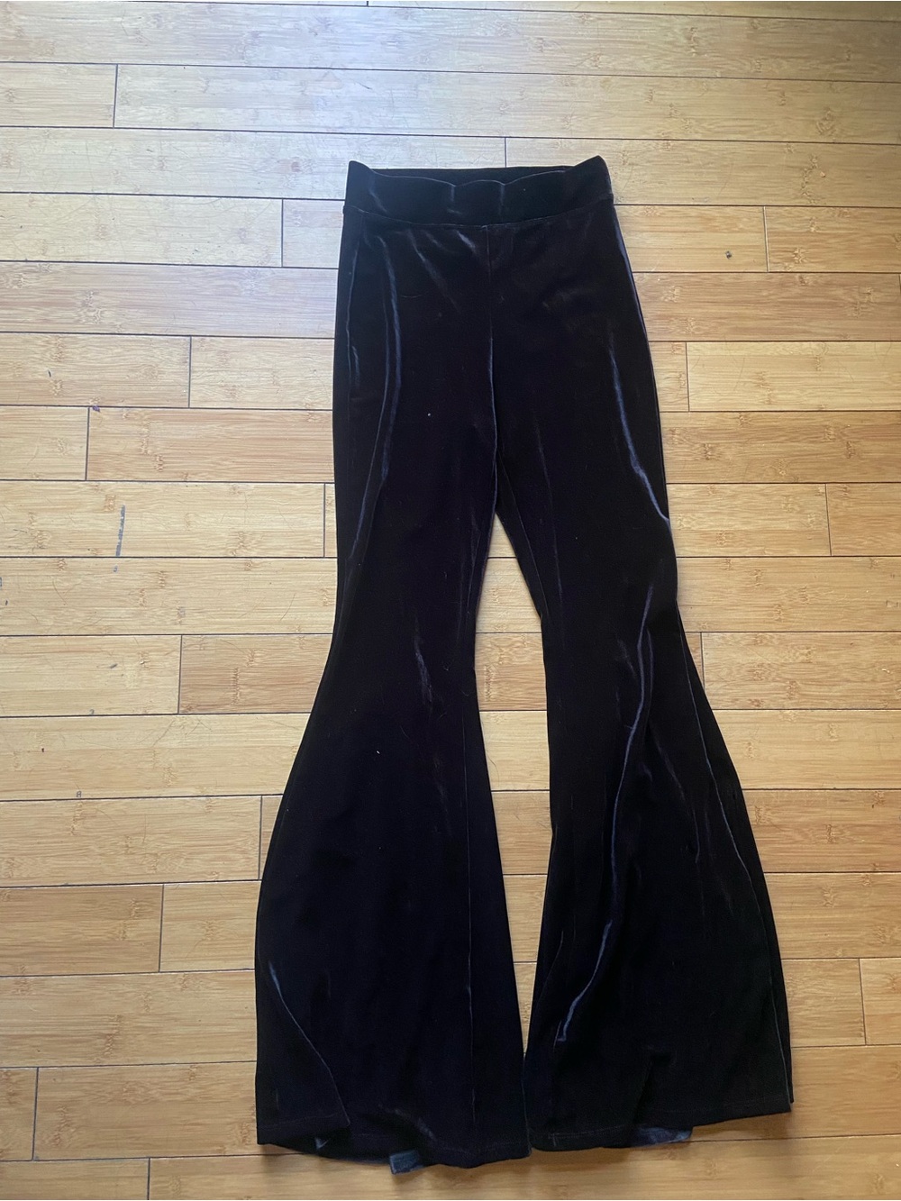 Forever 21 Black Velvet Flare Leggings